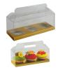 SC13846X Krabička na 3ks cupcake,plast 270x90mm +dno (zlato-bílé)-1